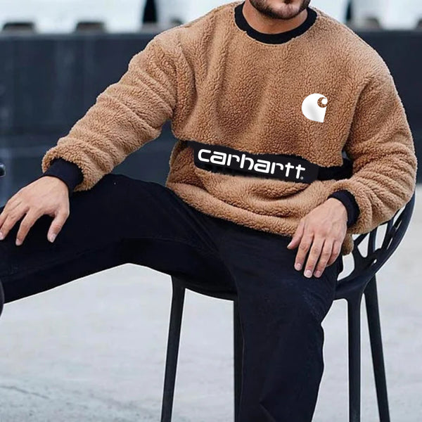 Street brand patchwork crew neck sweatshirt