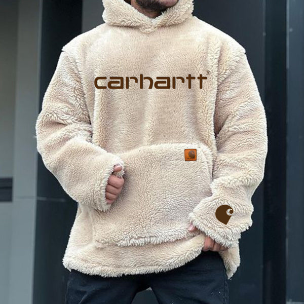 Casual lettering logo print oversized hoodie