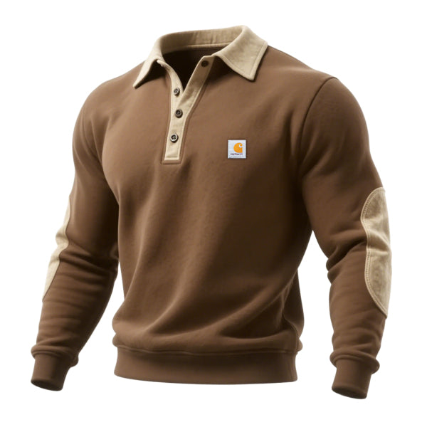Outdoor Men's Casual Lapel Sweatshirt Vintage Western Sweatshirt