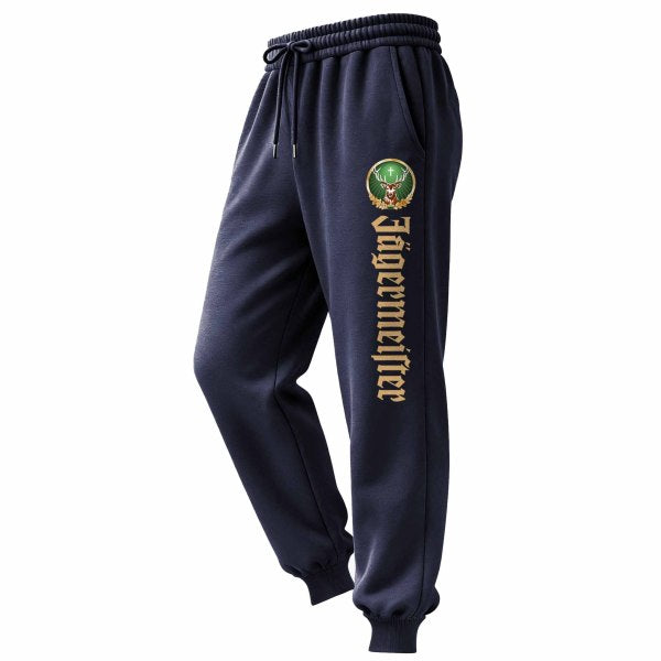 Men's Vintage Deer Letter Print Elastic Drawstring Jogging Pants Sweatpants