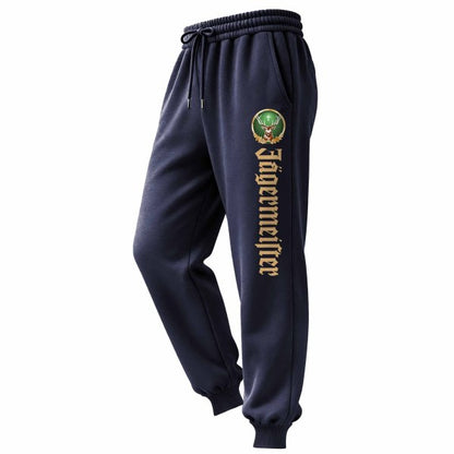 Men's Vintage Deer Letter Print Elastic Drawstring Jogging Pants Sweatpants