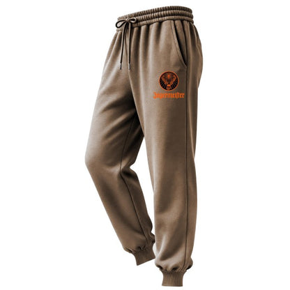 Men's Vintage Deer Letter Print Elastic Drawstring Jogging Pants Sweatpants