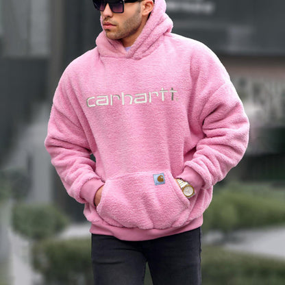 Street brand lettering embroidered oversized hoodie