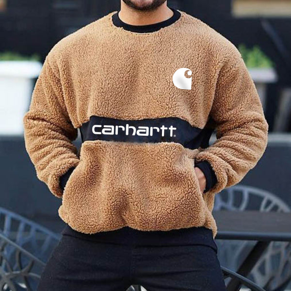 Street brand patchwork crew neck sweatshirt