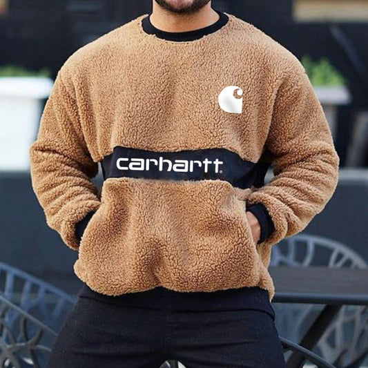 Street brand patchwork crew neck sweatshirt