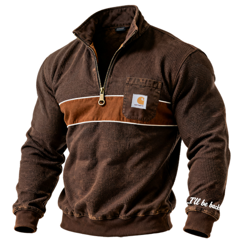 Men's Vintage Wallfe Half-Zip Pullover Sweatshirt