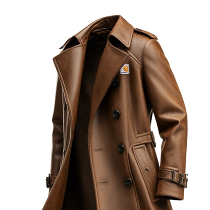 Classic Double-Breasted Trench Coat for Men - Perfect for Fall and Winter Outfits