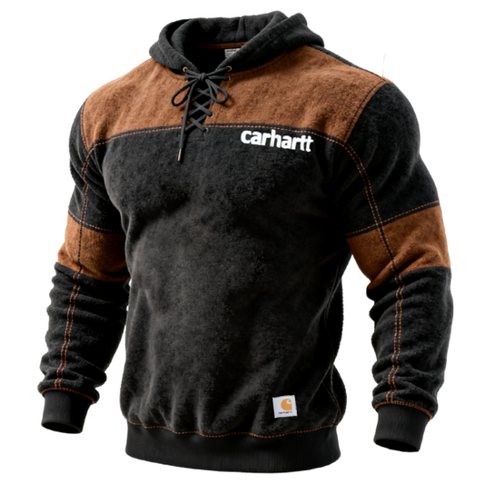Men's Hooded Sweatshirt with Lace-Up Detail