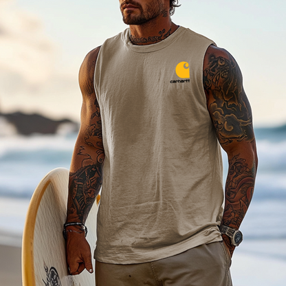 Men's Vintage Surfing Oversized Print Tank Top