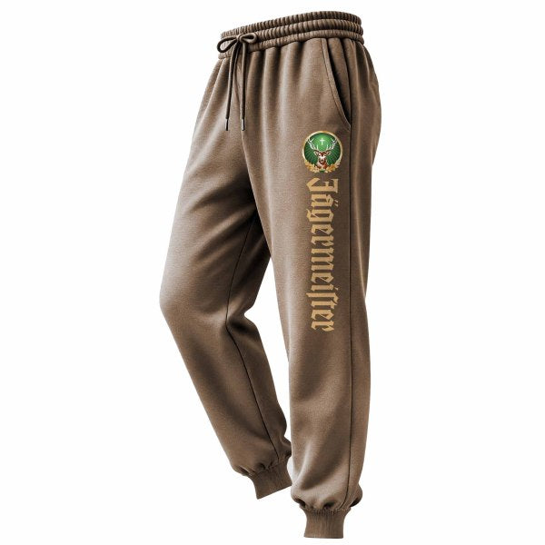 Men's Vintage Deer Letter Print Elastic Drawstring Jogging Pants Sweatpants
