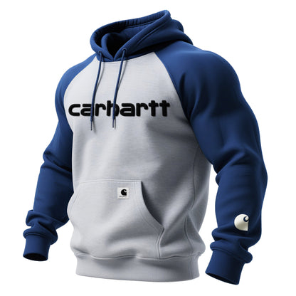 Flocked effect loose casual contrast color raglan sleeve hooded sweatshirt