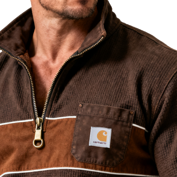 Men's Vintage Wallfe Half-Zip Pullover Sweatshirt