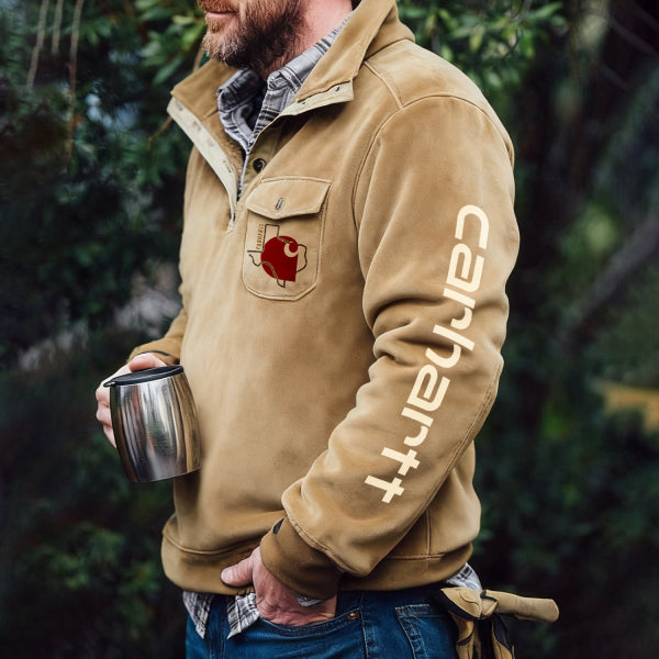 Casual brand stand-up collar button sweatshirt