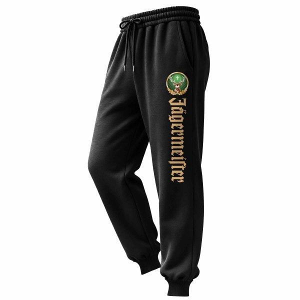 Men's Vintage Deer Letter Print Elastic Drawstring Jogging Pants Sweatpants