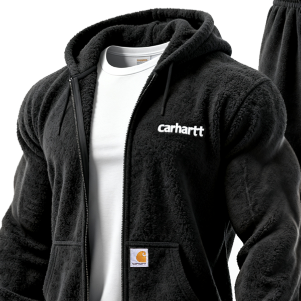 Cozy Hooded Jacket and Cargo Pants Set for Men - Perfect for Casual Wear Two Piece Set of Jacket and Pants