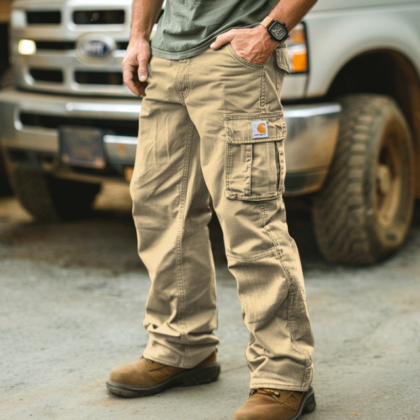 Vintage Cargo Pants with Multi-Pocket Design for Outdoor Adventures
