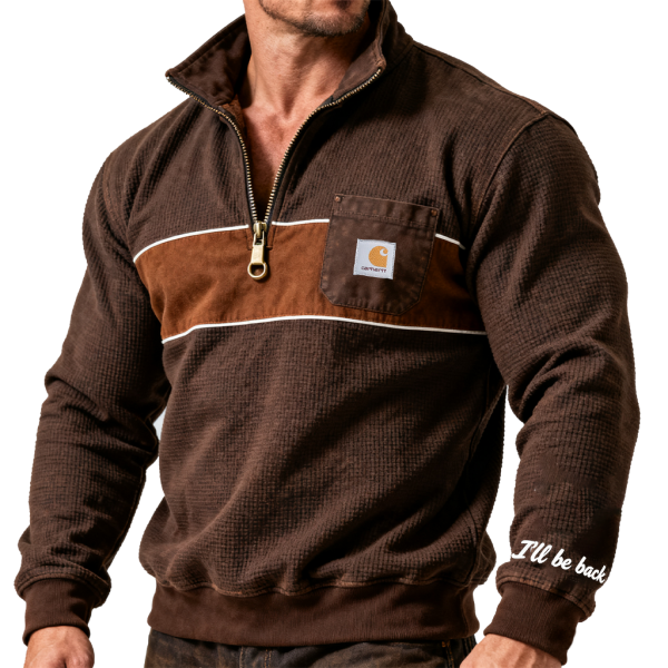 Men's Vintage Wallfe Half-Zip Pullover Sweatshirt