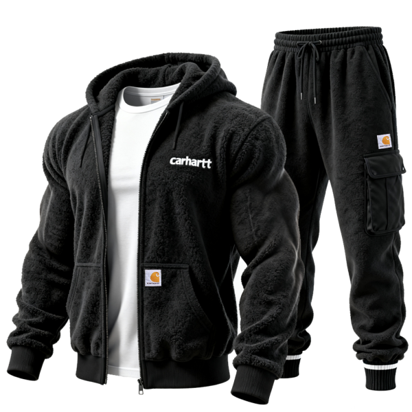 Cozy Hooded Jacket and Cargo Pants Set for Men - Perfect for Casual Wear Two Piece Set of Jacket and Pants