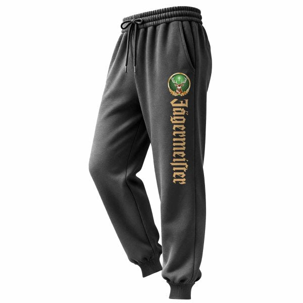 Men's Vintage Deer Letter Print Elastic Drawstring Jogging Pants Sweatpants