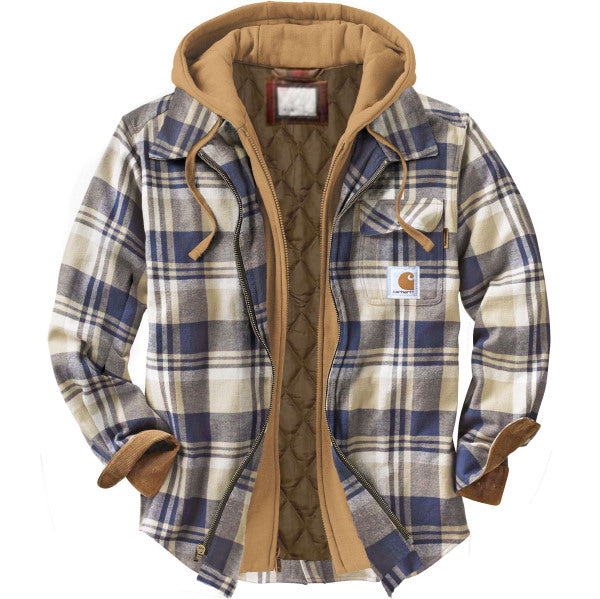 Men's outdoor casual autumn and winter logo classic plaid hooded jacket