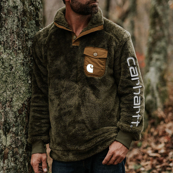 Outdoor Print Contrast Pocket Sweatshirt