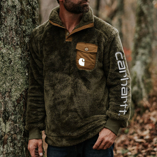 Outdoor Print Contrast Pocket Sweatshirt