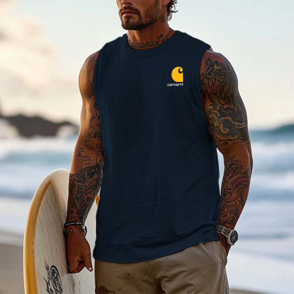 Men's Vintage Surfing Oversized Print Tank Top