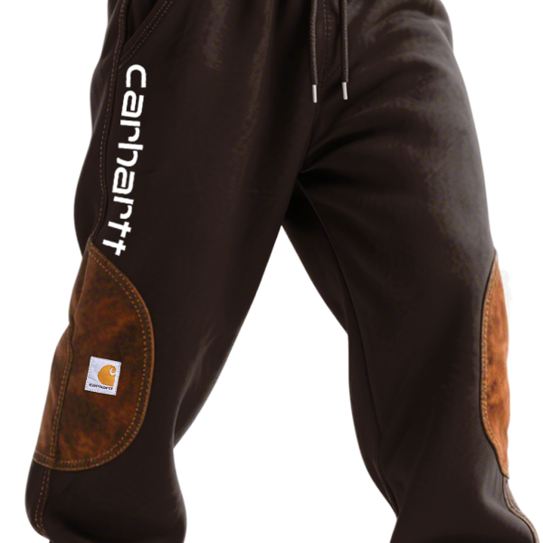 Suede Splicing Comfortable and Stylish Drawstring Jogger Pants for Everyday Wear