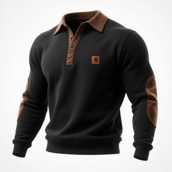 Outdoor Men's Casual Lapel Sweatshirt Vintage Western Sweatshirt