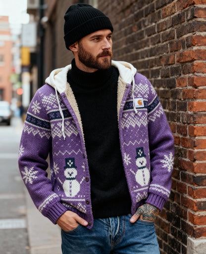 Men's outdoor casual autumn and winter logo classic plaid hooded jacket